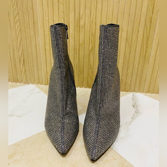 Jessica Simpson Sparkling Silver Rhinestone Heeled Boots size 10 - Picture 7 of 8